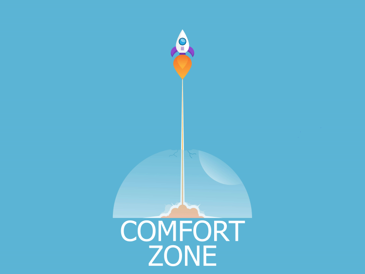 quotes about change, a rocket is launched from comfort zone.