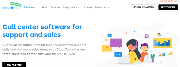 CloudTalk is the ideal call management VoIP system for businesses that manage sales. CloudTalk’s features are great for managing teams seamlessly, making it ideal for call centers and customer service departments.
