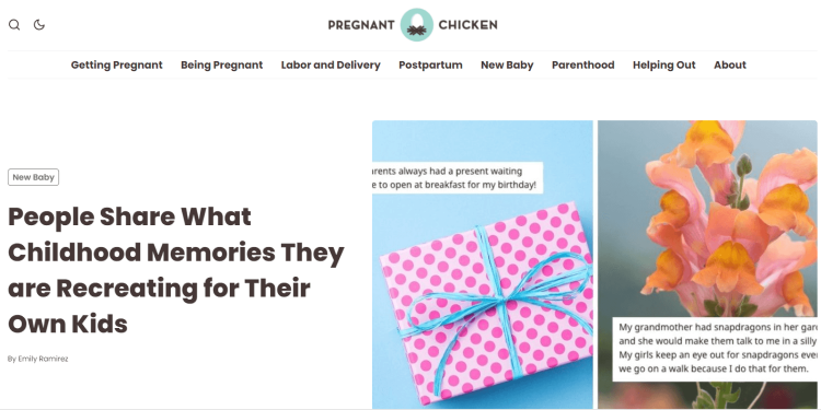 Mommy blog, Pregnant chicken.