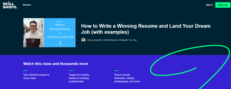 Online Writing Course, How to Write a Winning Resume and Land Your Dream Job.