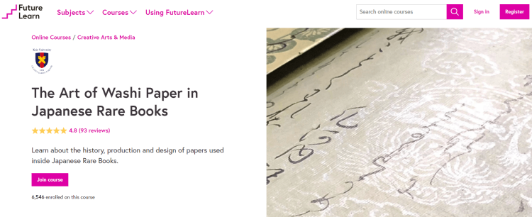 Online Writing Course, The Art of Washi Paper in Japanese Rare Books.