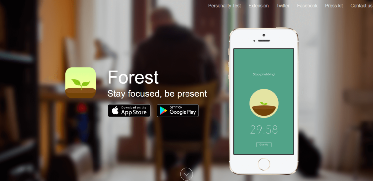 Time management app, Forest UI.