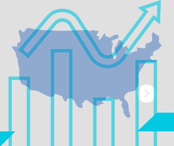 Picture of the US with graph arrows.