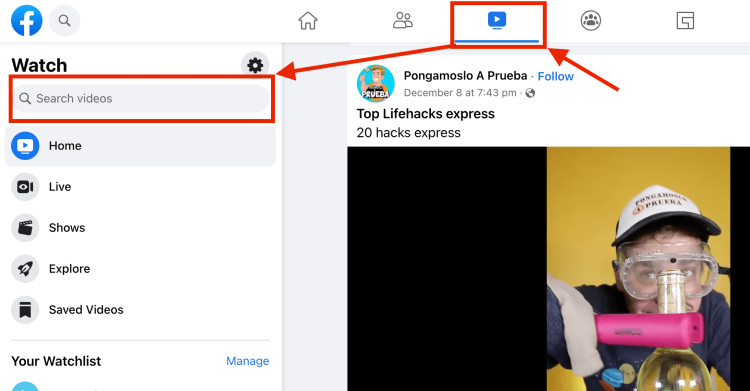 How to save a video from facebook guide, finding the video.