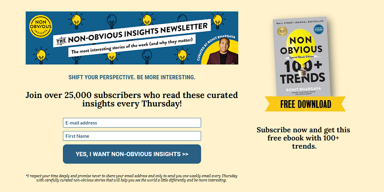 Non-Obvious Insights is the brainchild of Rohit Bhargava, a marketing strategist who worked for Ogilvy and Leo Burnett before setting out on his own.