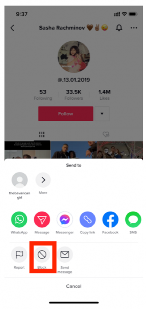 Once the TikTok user is blocked, they will no longer be able to see your profile or videos.
