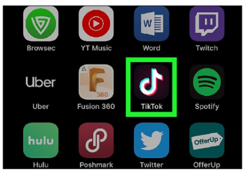 On your smartphone or tablet device, find and open the TikTok app by tapping it.