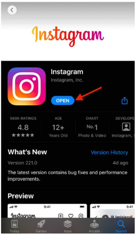 Find the Instagram icon on your smartphone.