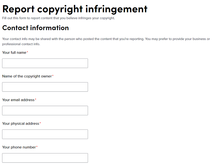 If you seem to stumble upon any content that seems to be breaking copyright laws, TikTok’s support team has a form you can fill out on their website to help report it.