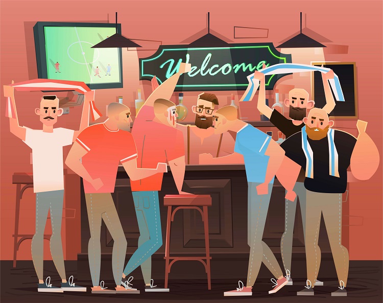 Next to the beer bar, we reckon the sports bar is one of the oldest types of drinking establishments in the world, since drinking beer and <a href=