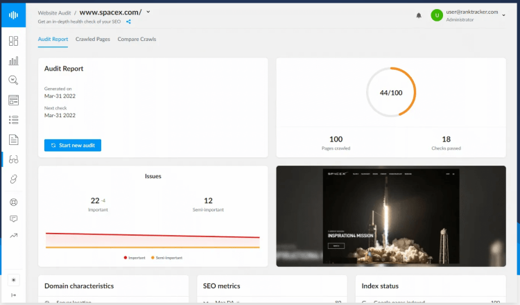 RankTracker Review: Web Audit