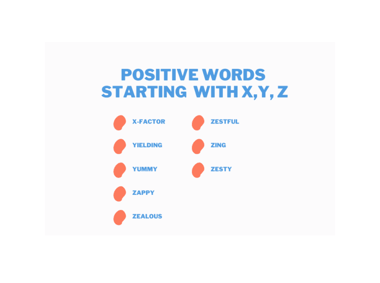 Good Positive Words That Start With X, Y, Z