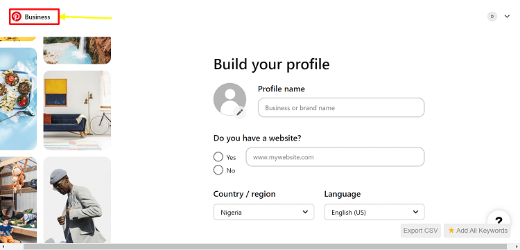 Build your profile