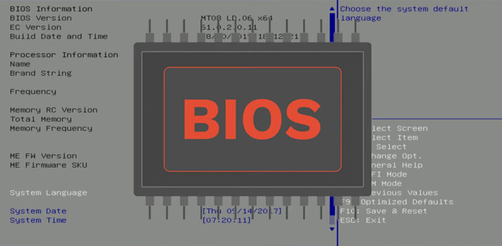 Bios on computer