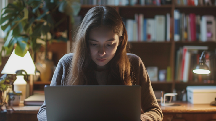 Woman Studying for A Career Where a Degree Pays Off