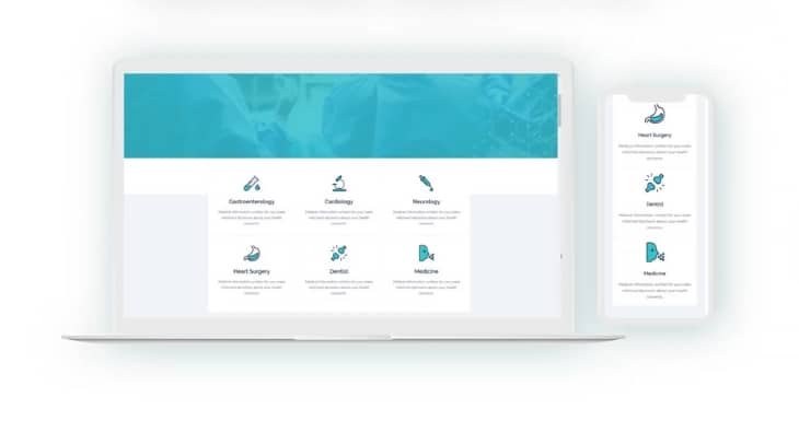 A Health Website Layout Displayed on A Laptop and Mobile Device