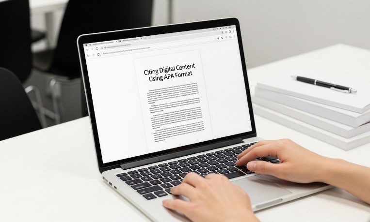 Online research in progress on a laptop
