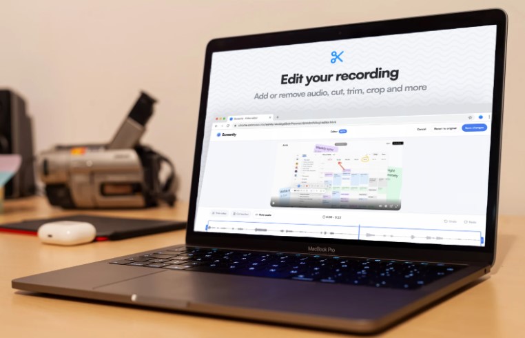 Screenity chrome extension on a laptop