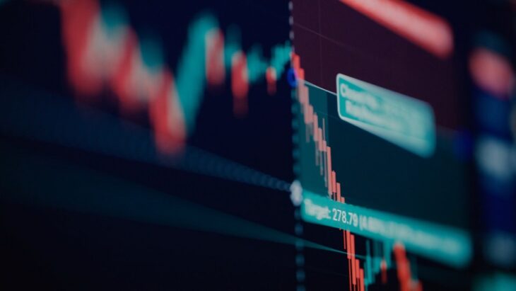 Bearish candlestick chart indicating market decline after Central Bank interest rate decision