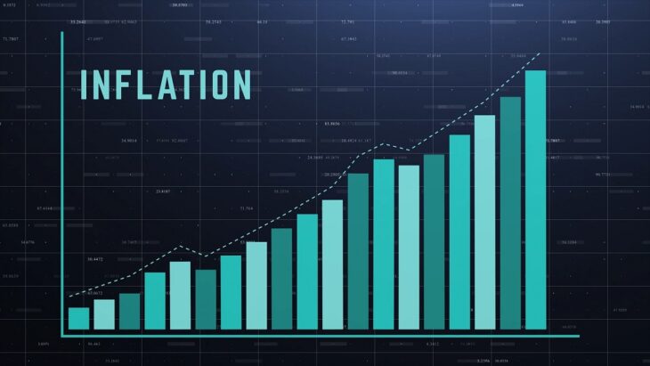 Rising bar chart illustrating inflation data monitored by the Central Bank