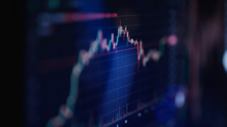 Abstract trading chart showing price fluctuation after unexpected economic news