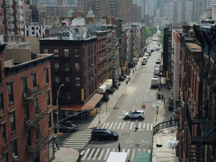 Gritty New York City street in Manhattan, where rent prices reflect the city's legendary demand