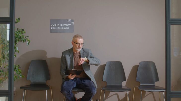 Candidate waiting for a job interview
