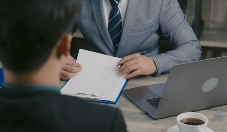 Resume review during a job interview