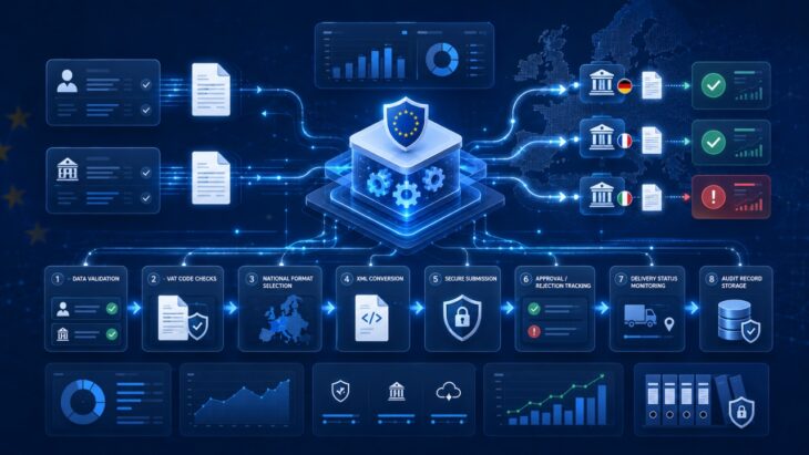 Automated EU tax system validates invoices and sends data to national portals